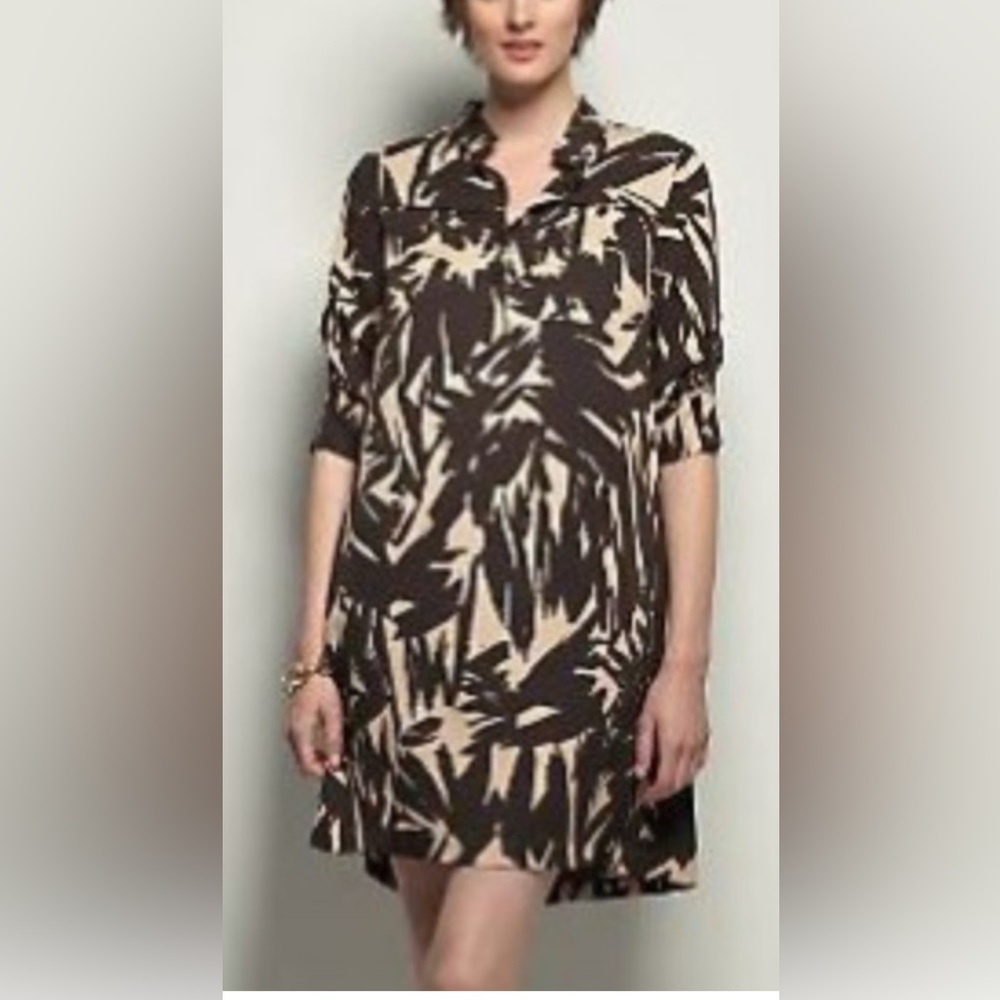 Diane Von Furstenberg Black and Cream Midi Dress NEW
